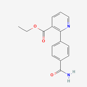 molecular formula C15H14N2O3 B3796595 ethyl 2-[4-(aminocarbonyl)phenyl]nicotinate 