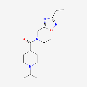 molecular formula C16H28N4O2 B3796603 N-ethyl-N-[(3-ethyl-1,2,4-oxadiazol-5-yl)methyl]-1-isopropylpiperidine-4-carboxamide 