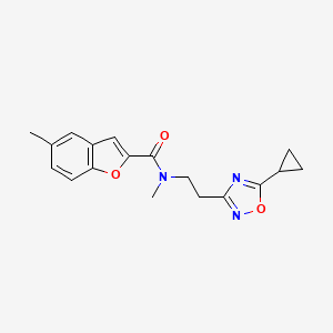 N-[2-(5-cyclopropyl-1,2,4-oxadiazol-3-yl)ethyl]-N,5-dimethyl-1-benzofuran-2-carboxamide