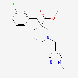 ethyl 3-(3-chlorobenzyl)-1-[(1-methyl-1H-pyrazol-4-yl)methyl]-3-piperidinecarboxylate