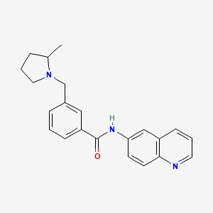 3-[(2-methylpyrrolidin-1-yl)methyl]-N-quinolin-6-ylbenzamide