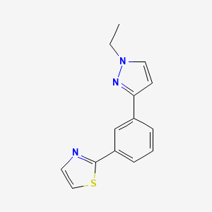 molecular formula C14H13N3S B3796637 2-[3-(1-Ethylpyrazol-3-yl)phenyl]-1,3-thiazole 