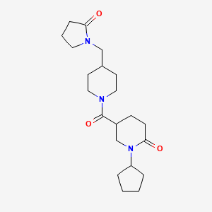 1-cyclopentyl-5-({4-[(2-oxo-1-pyrrolidinyl)methyl]-1-piperidinyl}carbonyl)-2-piperidinone