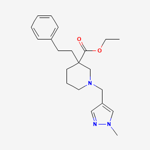 ethyl 1-[(1-methyl-1H-pyrazol-4-yl)methyl]-3-(2-phenylethyl)-3-piperidinecarboxylate