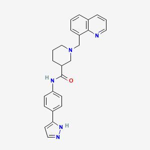 N-[4-(1H-pyrazol-5-yl)phenyl]-1-(8-quinolinylmethyl)-3-piperidinecarboxamide