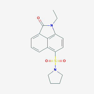 molecular formula C17H18N2O3S B379666 1-ethyl-6-(1-pyrrolidinylsulfonyl)benzo[cd]indol-2(1H)-one CAS No. 304685-40-3