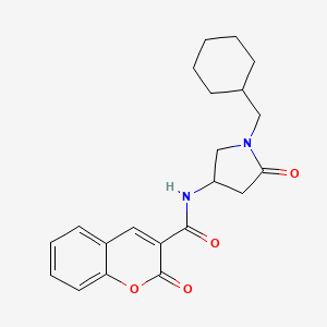 N-[1-(cyclohexylmethyl)-5-oxopyrrolidin-3-yl]-2-oxochromene-3-carboxamide