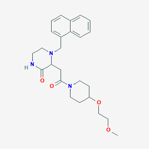 molecular formula C25H33N3O4 B3796690 3-{2-[4-(2-methoxyethoxy)-1-piperidinyl]-2-oxoethyl}-4-(1-naphthylmethyl)-2-piperazinone 