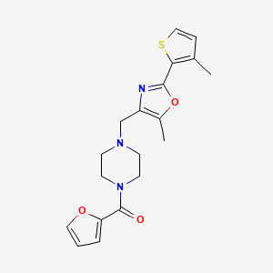 Furan-2-yl-[4-[[5-methyl-2-(3-methylthiophen-2-yl)-1,3-oxazol-4-yl]methyl]piperazin-1-yl]methanone