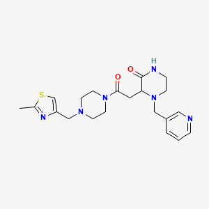 3-(2-{4-[(2-methyl-1,3-thiazol-4-yl)methyl]-1-piperazinyl}-2-oxoethyl)-4-(3-pyridinylmethyl)-2-piperazinone