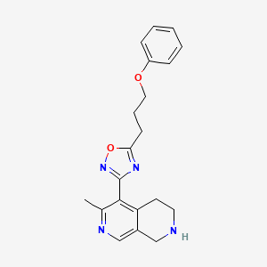 molecular formula C20H22N4O2 B3796712 6-methyl-5-[5-(3-phenoxypropyl)-1,2,4-oxadiazol-3-yl]-1,2,3,4-tetrahydro-2,7-naphthyridine trifluoroacetate 