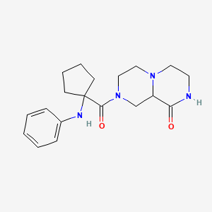 molecular formula C19H26N4O2 B3796722 8-[(1-anilinocyclopentyl)carbonyl]hexahydro-2H-pyrazino[1,2-a]pyrazin-1(6H)-one 