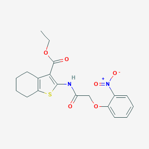 molecular formula C19H20N2O6S B379675 Ethyl 2-[({2-nitrophenoxy}acetyl)amino]-4,5,6,7-tetrahydro-1-benzothiophene-3-carboxylate 