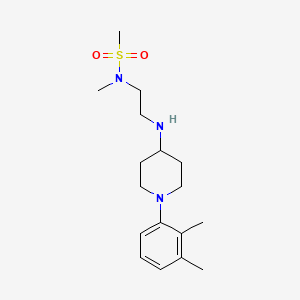 molecular formula C17H29N3O2S B3796755 N-(2-{[1-(2,3-dimethylphenyl)piperidin-4-yl]amino}ethyl)-N-methylmethanesulfonamide 