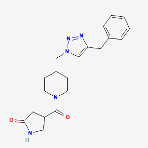 molecular formula C20H25N5O2 B3796763 4-({4-[(4-benzyl-1H-1,2,3-triazol-1-yl)methyl]-1-piperidinyl}carbonyl)-2-pyrrolidinone 