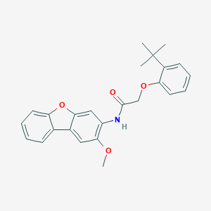 molecular formula C25H25NO4 B379678 2-(2-tert-butylphenoxy)-N-(2-methoxydibenzo[b,d]furan-3-yl)acetamide 