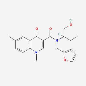 molecular formula C21H24N2O4 B3796780 N-(2-furylmethyl)-N-[1-(hydroxymethyl)propyl]-1,6-dimethyl-4-oxo-1,4-dihydroquinoline-3-carboxamide 