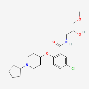 molecular formula C21H31ClN2O4 B3796791 5-chloro-2-[(1-cyclopentyl-4-piperidinyl)oxy]-N-(2-hydroxy-3-methoxypropyl)benzamide 