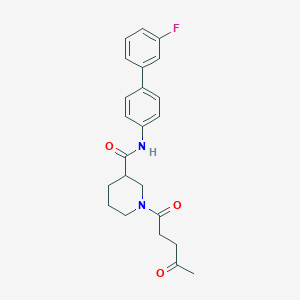 molecular formula C23H25FN2O3 B3796798 N-(3'-fluoro-4-biphenylyl)-1-(4-oxopentanoyl)-3-piperidinecarboxamide 