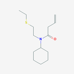 molecular formula C14H25NOS B3796805 N-cyclohexyl-N-[2-(ethylthio)ethyl]but-3-enamide 