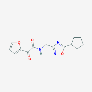 molecular formula C14H15N3O4 B3796813 N-[(5-cyclopentyl-1,2,4-oxadiazol-3-yl)methyl]-2-(2-furyl)-2-oxoacetamide 