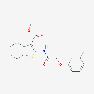 molecular formula C19H21NO4S B379683 Methyl 2-{[(3-methylphenoxy)acetyl]amino}-4,5,6,7-tetrahydro-1-benzothiophene-3-carboxylate CAS No. 347364-92-5