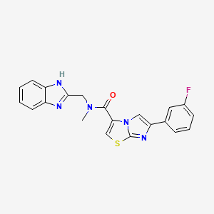 N-(1H-benzimidazol-2-ylmethyl)-6-(3-fluorophenyl)-N-methylimidazo[2,1-b][1,3]thiazole-3-carboxamide