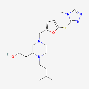 2-[1-(3-methylbutyl)-4-({5-[(4-methyl-4H-1,2,4-triazol-3-yl)thio]-2-furyl}methyl)-2-piperazinyl]ethanol