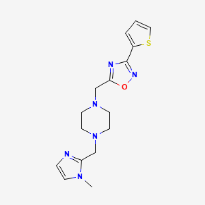 1-[(1-methyl-1H-imidazol-2-yl)methyl]-4-{[3-(2-thienyl)-1,2,4-oxadiazol-5-yl]methyl}piperazine