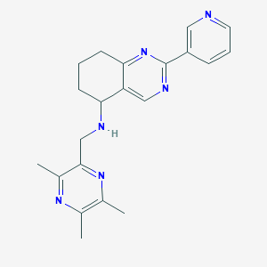 molecular formula C21H24N6 B3796847 2-(3-pyridinyl)-N-[(3,5,6-trimethyl-2-pyrazinyl)methyl]-5,6,7,8-tetrahydro-5-quinazolinamine 