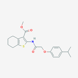 molecular formula C21H25NO4S B379685 Methyl 2-{[(4-isopropylphenoxy)acetyl]amino}-4,5,6,7-tetrahydro-1-benzothiophene-3-carboxylate 