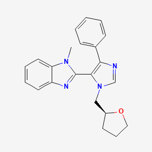 molecular formula C22H22N4O B3796851 1-methyl-2-{4-phenyl-1-[(2S)-tetrahydrofuran-2-ylmethyl]-1H-imidazol-5-yl}-1H-benzimidazole 