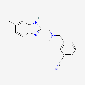 3-({methyl[(5-methyl-1H-benzimidazol-2-yl)methyl]amino}methyl)benzonitrile