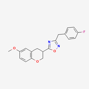 3-[(4-fluorophenyl)methyl]-5-(6-methoxy-3,4-dihydro-2H-chromen-3-yl)-1,2,4-oxadiazole