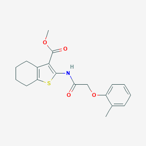 molecular formula C19H21NO4S B379688 Methyl 2-{[(2-methylphenoxy)acetyl]amino}-4,5,6,7-tetrahydro-1-benzothiophene-3-carboxylate CAS No. 301694-25-7