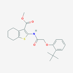 molecular formula C22H27NO4S B379689 Methyl 2-{[(2-tert-butylphenoxy)acetyl]amino}-4,5,6,7-tetrahydro-1-benzothiophene-3-carboxylate CAS No. 301694-23-5