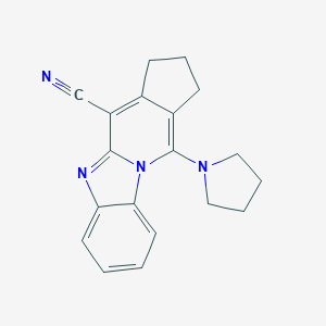 molecular formula C19H18N4 B379690 11-(1-pyrrolidinyl)-2,3-dihydro-1H-cyclopenta[4,5]pyrido[1,2-a]benzimidazole-4-carbonitrile CAS No. 305335-02-8