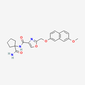 N-[1-(aminocarbonyl)cyclopentyl]-2-{[(7-methoxy-2-naphthyl)oxy]methyl}-1,3-oxazole-4-carboxamide