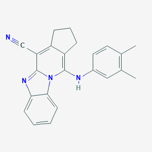 molecular formula C23H20N4 B379693 11-(3,4-dimethylanilino)-2,3-dihydro-1H-cyclopenta[4,5]pyrido[1,2-a]benzimidazole-4-carbonitrile CAS No. 305334-96-7