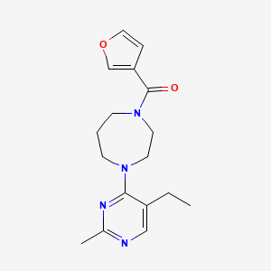 molecular formula C17H22N4O2 B3796932 1-(5-ethyl-2-methylpyrimidin-4-yl)-4-(3-furoyl)-1,4-diazepane 