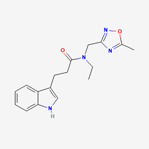 molecular formula C17H20N4O2 B3796939 N-ethyl-3-(1H-indol-3-yl)-N-[(5-methyl-1,2,4-oxadiazol-3-yl)methyl]propanamide 