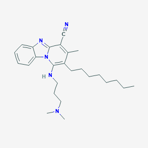 molecular formula C26H37N5 B379694 1-{[3-(Dimethylamino)propyl]amino}-3-methyl-2-octylpyrido[1,2-a]benzimidazole-4-carbonitrile CAS No. 305335-94-8