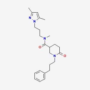 N-[3-(3,5-dimethyl-1H-pyrazol-1-yl)propyl]-N-methyl-6-oxo-1-(3-phenylpropyl)-3-piperidinecarboxamide