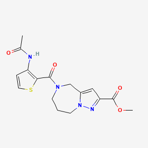 molecular formula C16H18N4O4S B3796969 methyl 5-{[3-(acetylamino)-2-thienyl]carbonyl}-5,6,7,8-tetrahydro-4H-pyrazolo[1,5-a][1,4]diazepine-2-carboxylate 