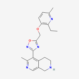 5-[(2-Ethyl-6-methylpyridin-3-yl)oxymethyl]-3-(3-methyl-5,6,7,8-tetrahydro-2,7-naphthyridin-4-yl)-1,2,4-oxadiazole