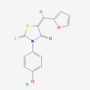 molecular formula C14H9NO3S2 B379699 5-(2-Furylmethylene)-3-(4-hydroxyphenyl)-2-thioxo-1,3-thiazolidin-4-one 
