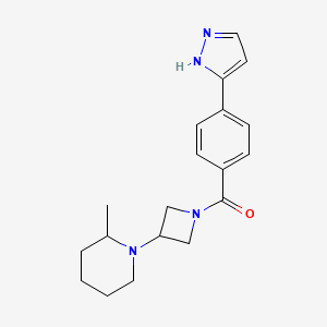 molecular formula C19H24N4O B3797006 [3-(2-methylpiperidin-1-yl)azetidin-1-yl]-[4-(1H-pyrazol-5-yl)phenyl]methanone 