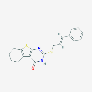 molecular formula C19H18N2OS2 B379701 2-(cinnamylsulfanyl)-5,6,7,8-tetrahydro[1]benzothieno[2,3-d]pyrimidin-4(3H)-one 