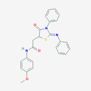 molecular formula C24H21N3O3S B379702 N-(4-methoxyphenyl)-2-[(2Z)-4-oxo-3-phenyl-2-(phenylimino)-1,3-thiazolidin-5-yl]acetamide 