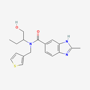 molecular formula C18H21N3O2S B3797042 N-[1-(hydroxymethyl)propyl]-2-methyl-N-(3-thienylmethyl)-1H-benzimidazole-5-carboxamide 